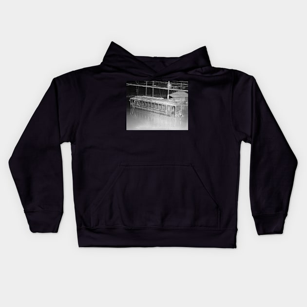 Trolley Car in Flood, 1923. Vintage Photo Kids Hoodie by historyphoto